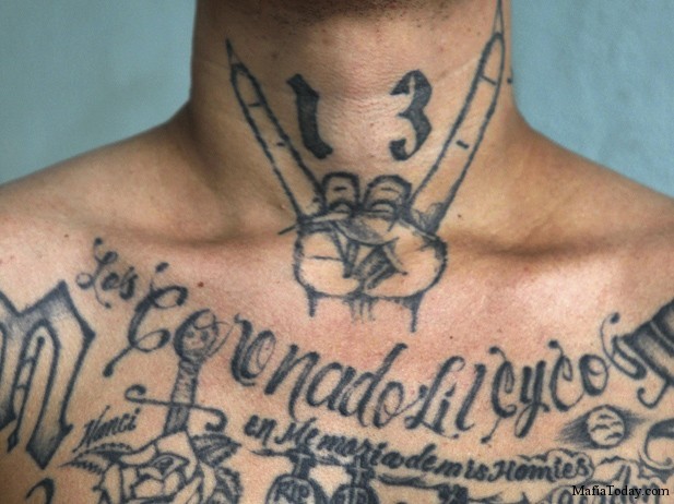 A former leader of the Mara Salvatrucha (MS -13) gang, poses during a photo session at Comayagua jail in Honduras June 11, 2011.  (Edgard Garrido/Courtesy Reuters).