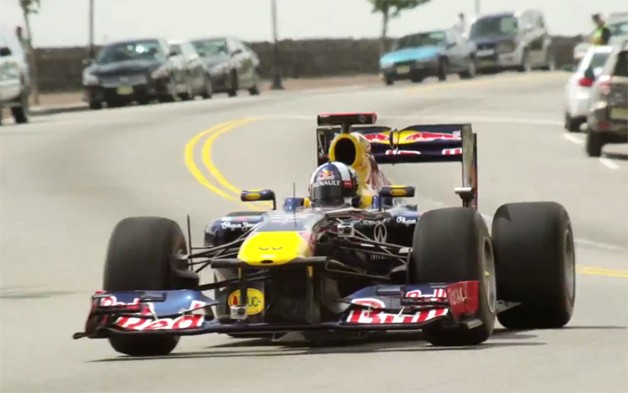 Red Bull Formula 1 race car in the midst of a race. Photo courtesy of Autoblog.com.