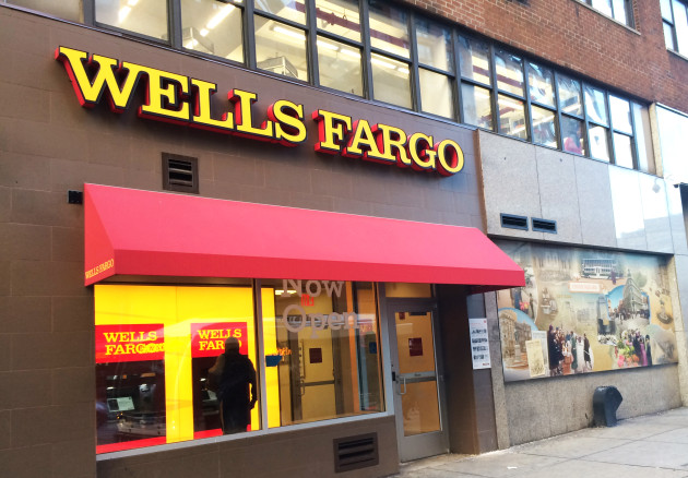 A stock image of a Wells Fargo Bank from Union Square Blog. 