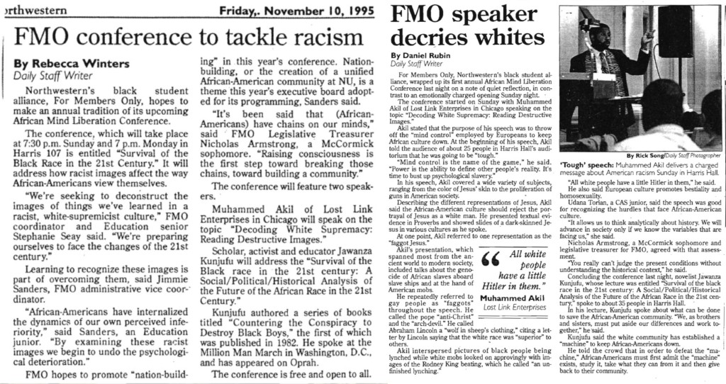 Press clippings from 1995 FMO conference