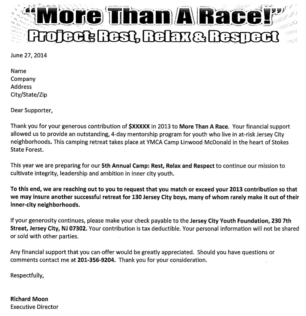 2014 MTR Fundraising Letter