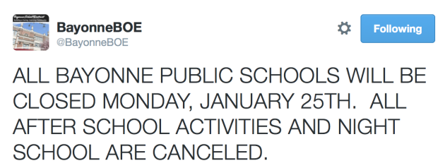 Bayonne schools closed