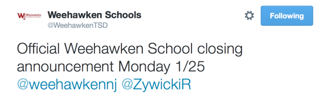 Weehawken schools closed