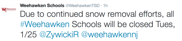 Weehawken schools tweet