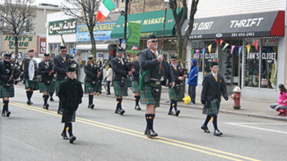 A file photo of the Bayonne St. Patrick's Day parade. Photo via bayonnenj.org. 