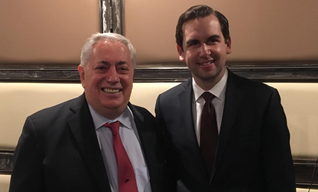 State Senator (D-32)/ North Bergen Mayor Nick Sacco (left) endorsed Jersey City Mayor Steven Fulop for re-election. Photo courtesy of the Fulop campaign. 