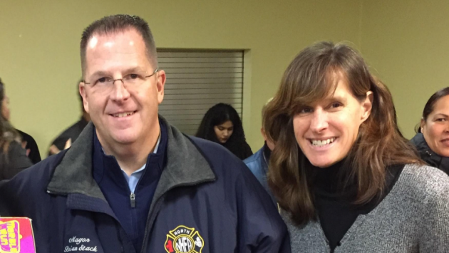 State Senator (D-33)/Union City Mayor Brian Stack and Hoboken Mayor Dawn Zimmer. Photo courtesy of Zimmer campaign.