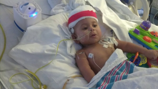 14-month old Weehawken native Franco Rojas needs an intestine transplant. Photo via GoFundMe. 