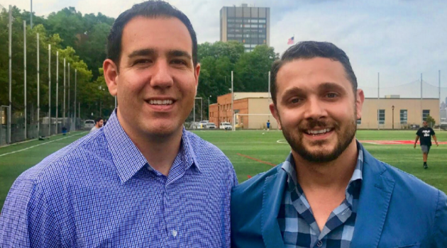 Hoboken mayoral hopeful Mike DeFusco (left), the 1st Ward councilman, has named basketball coach Andrew Impastato as the second council candidate on his ticket. Photo courtesy of the DeFusco campaign. 