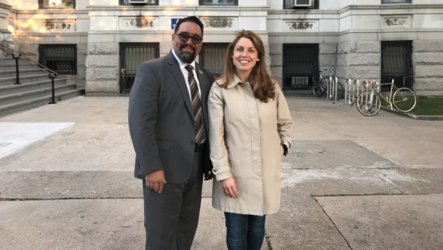 Jersey City Councilman-at-Large Daniel Rivera has endorsed Rebecca Symes for the Ward E council seat. Photo courtesy of the Symes campaign.  