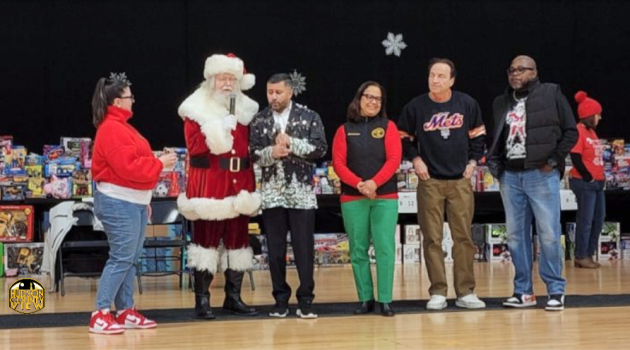 Jersey City electeds join Santa for Christmas toy giveaway at