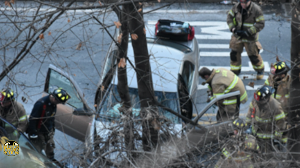 Car crash on perilous Jersey City road sends two to the hospital ... - Jersey City Crash 1024x574