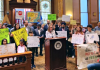 Activists & electeds rally against $10.7B Turnpike extension at Jersey City City Hall