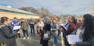 Activists lead Barrio walk in the Jersey City Heights to inform businesses about ICE