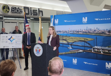 Sherrill celebrates new Portal North Bridge in Kearny with inaugural train ride